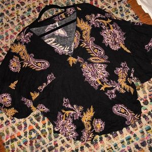 Free People Flowy Tie Blouse